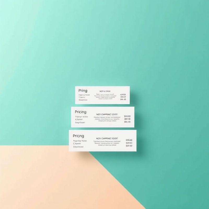 Tres tarjetas de precios sobre un fondo con gradiente teal moderno